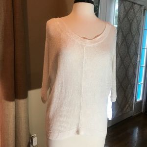 Loft White Loose Knit sweater